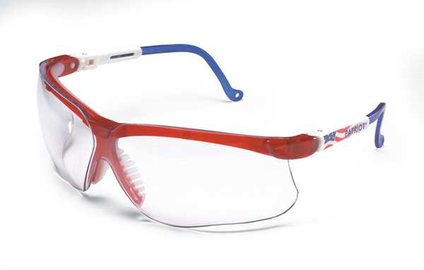 Safety Glasses, Wraparound Clear Polycarbonate Lens, Scratch-Resistant