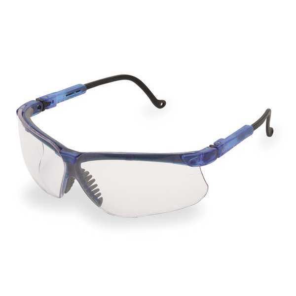Safety Glasses, Wraparound Clear Polycarbonate Lens, Scratch-Resistant