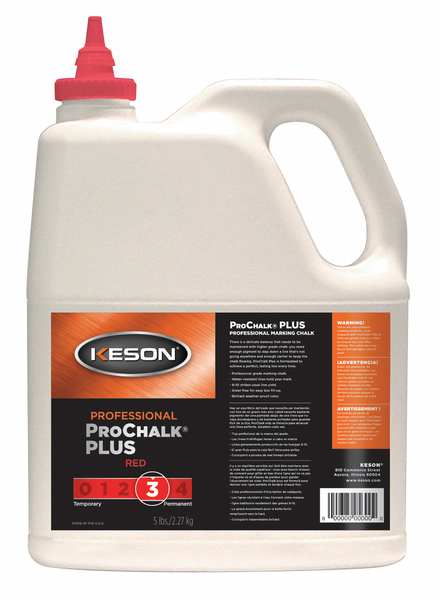 Marking Chalk, Waterproof, Red, 5 lb.