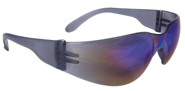 Safety Glasses, Wraparound Rainbow Mirror Polycarbonate Lens, Scratch-Resistant