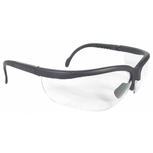 Safety Glasses, Wraparound Clear Polycarbonate Lens, Uncoated