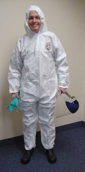 Hooded Disposable Coveralls, 25 PK, White, Fabric, Zipper