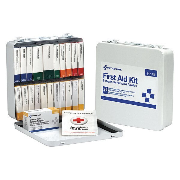Unitized First Aid kit, Metal, 50 Person