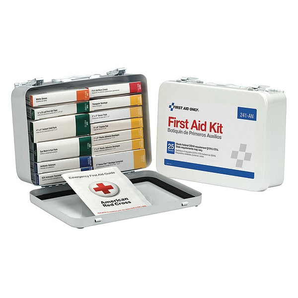 Unitized First Aid kit, Metal, 25 Person