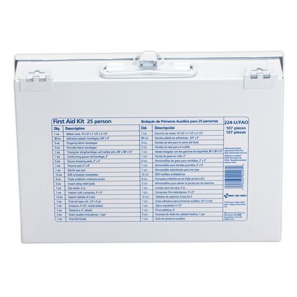 Bulk First Aid kit, Metal, 25 Person