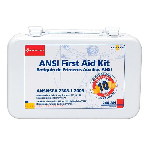 Unitized First Aid kit, Metal, 10 Person