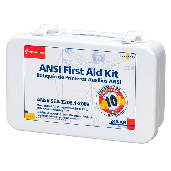 Unitized First Aid kit, Metal, 10 Person