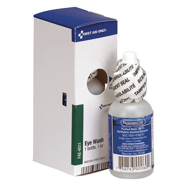 First Aid Kit Refill, Eyewash, 1 Oz. Bottle, 1 Per Box