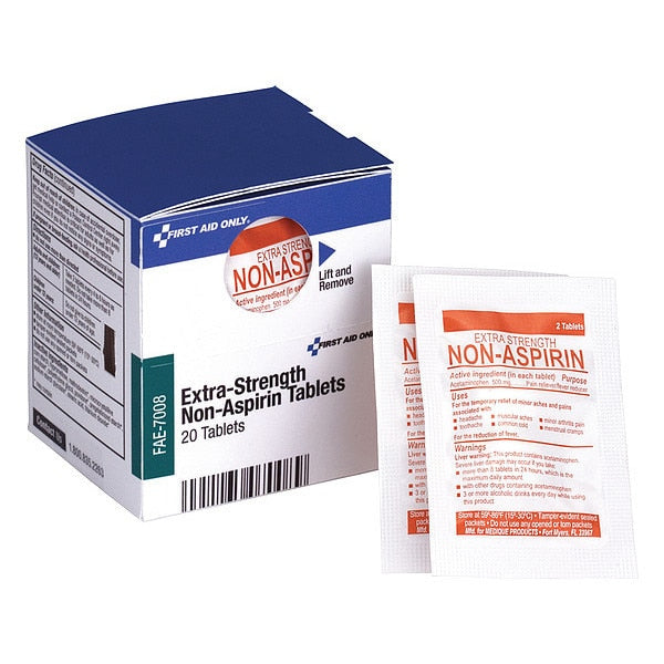 First Aid Kit Refill, Extra Strength Non-Aspirin, 2 Tablets Per Packet, 10 Packets Per Box