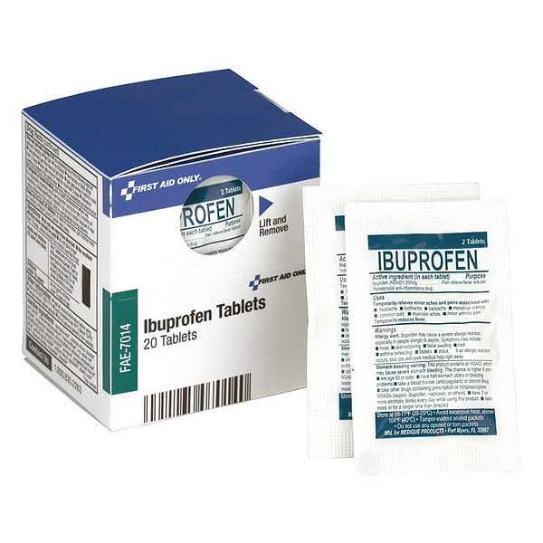 First Aid Kit Refill, Ibuprofen, 2 Tablets Per Packet, 10 Packets Per Box