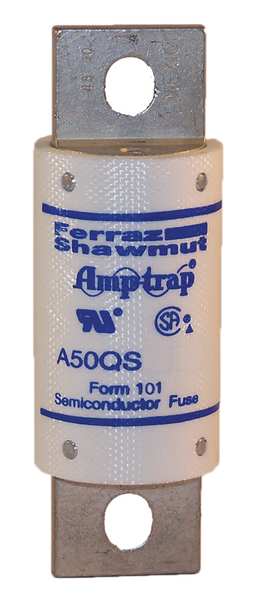Semiconductor Fuse, Fast Acting, 175 A, A50QS Series, 500V AC, 500V DC, 3-5/8