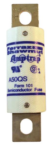 Semiconductor Fuse, Fast Acting, 70 A, A50QS Series, 500V AC, 500V DC, 3-5/8