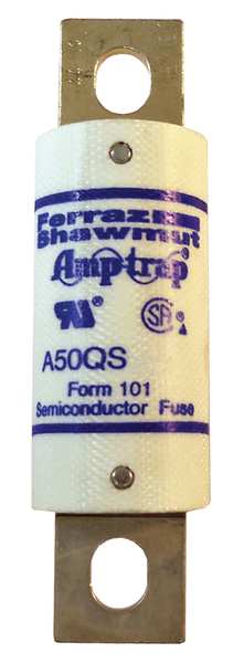 Semiconductor Fuse, Fast Acting, 70 A, A50QS Series, 500V AC, 500V DC, 3-5/8