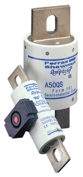 Semiconductor Fuse, Fast Acting, 450 A, A50QS Series, 500V AC, 500V DC, 4-1/2