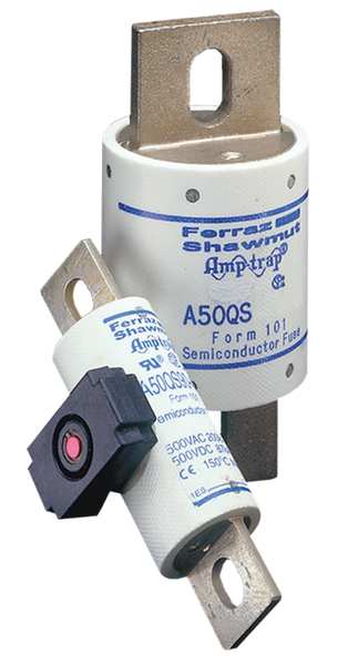 Semiconductor Fuse, Fast Acting, 350 A, A50QS Series, 500V AC, 500V DC, 4-3/8