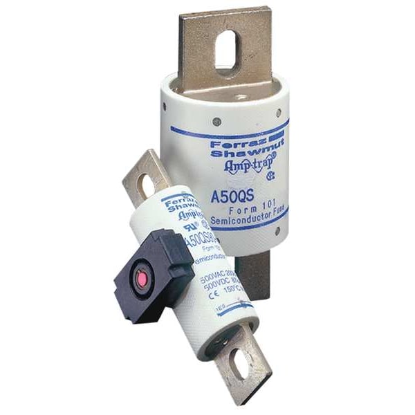 Semiconductor Fuse, Fast Acting, 250 A, A50QS Series, 500V AC, 500V DC, 4-3/8