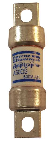 Semiconductor Fuse, Fast Acting, 50 A, A50QS-Y Series, 500V AC, 500V DC, 3-1/32