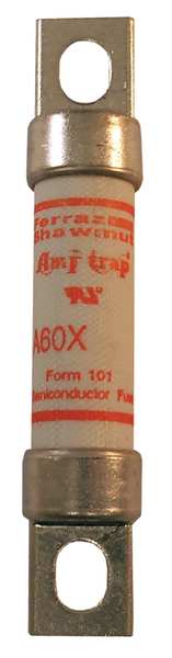 Semiconductor Fuse, Fast Acting, 50 A, A60X Series, 600V AC, Not Rated, 4-3/8