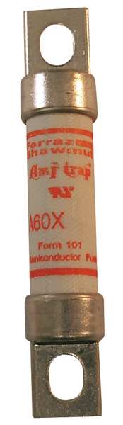 Semiconductor Fuse, Fast Acting, 50 A, A60X Series, 600V AC, Not Rated, 4-3/8
