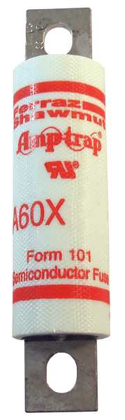 Semiconductor Fuse, Fast Acting, 100 A, A60X Series, 600V AC, Not Rated, 4-7/16