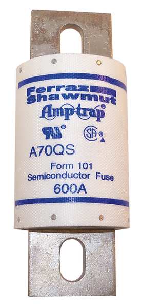 Semiconductor Fuse, Fast Acting, 350 A, A70Q Series, 700V AC, 650V DC, 5-1/16