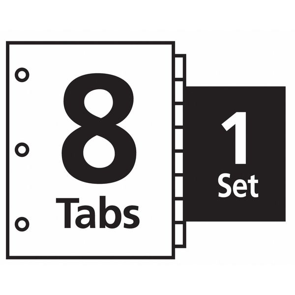 AveryÂ® Index MakerÂ® Clear Label Dividers 11417, 8-Tab Set, White