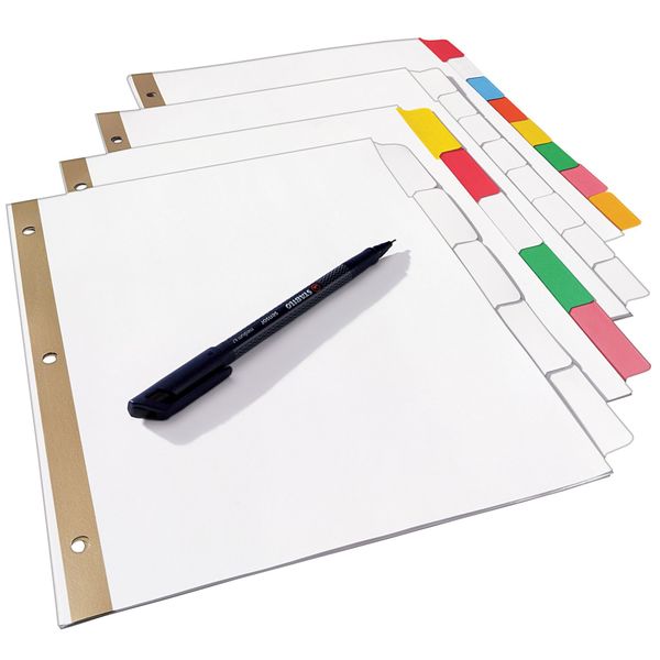 AveryÂ® Big Tabâ¢ Write & Erase Dividers 23075, 5 White Tabs, 1 Set