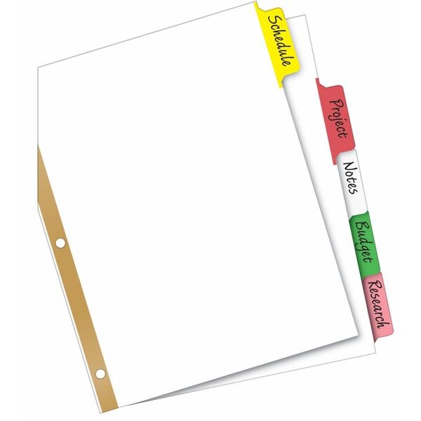 AveryÂ® Big Tabâ¢ Write & Erase Dividers 23076, 5 Multicolor Tabs, 1 Set
