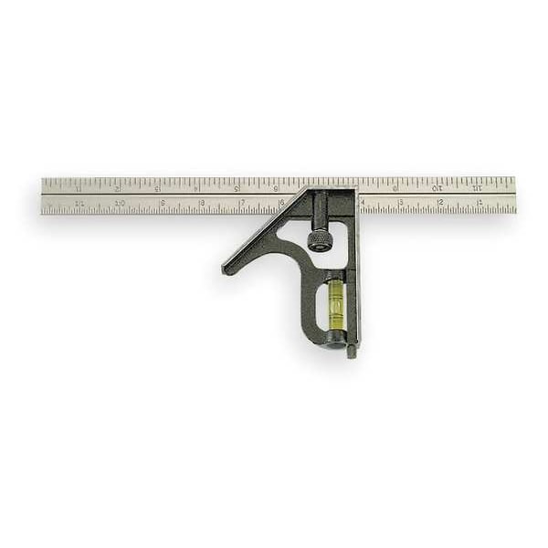 Combination Square, 12 In, Zinc Head