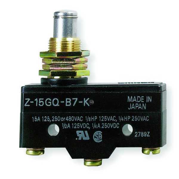 Industrial Snap Action Switch, Panel Mount, Plunger Actuator, SPDT, 20A @ 480V AC Contact Rating