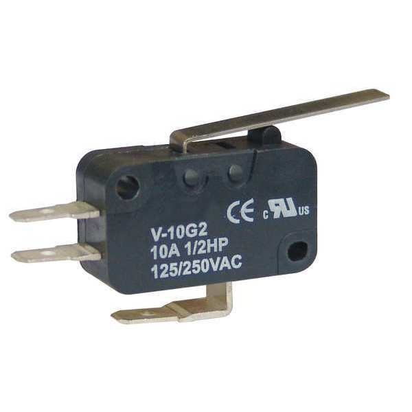 Miniature Snap Action Switch, Hinge, Lever Actuator, SPDT, 10A @ 125/250V AC Contact Rating