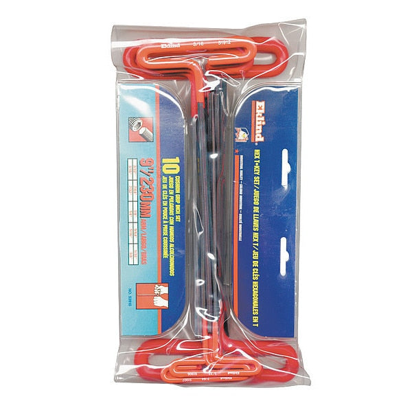 10 Piece SAE T-Shape Hex Key Set, 53610