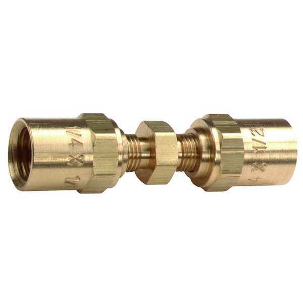Hose Mender, For Hose ID 1/4 In, Brass, For Hose O.D.: 1/2 in
