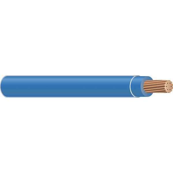 Building Wire, THHN, 6 AWG, 500 ft, Blue, Nylon Jacket, PVC Insulation