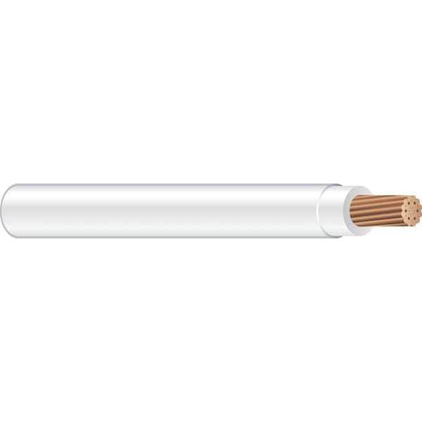 Building Wire, THHN, 1 AWG, 500 ft, White, Nylon Jacket, PVC Insulation