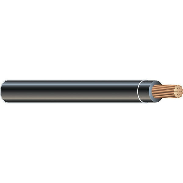 Building Wire, THHN, 8 AWG, 500 ft, Black, Nylon Jacket, PVC Insulation