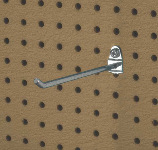 6 In. Single Rod 30 Degree Bend Steel Pegboard Hook for 1/8 In. and 1/4 In. Pegboard 10 Pack