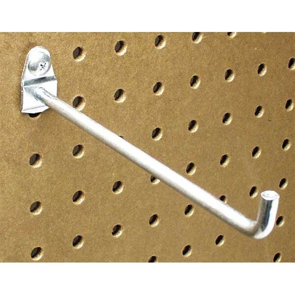 6 In. Single Rod 90 Degree Bend Steel Pegboard Hook for 1/8 In. and 1/4 In. Pegboard 10 Pack