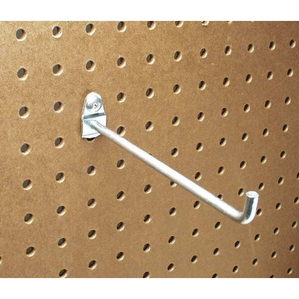 6 In. Single Rod 90 Degree Bend Steel Pegboard Hook for 1/8 In. and 1/4 In. Pegboard 10 Pack
