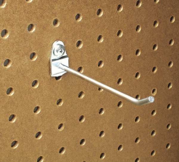 4 In. Single Rod 30 Degree Bend Steel Pegboard Hook for 1/8 In. and 1/4 In. Pegboard 10 Pack