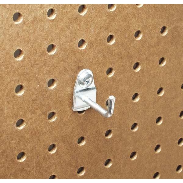 1-1/8 In. Single Rod 90 Degree Bend Steel Pegboard Hook for 1/8 In. and 1/4 In. Pegboard 10 Pack