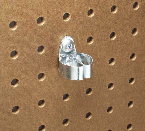 1/4 In. to 1/2 In. Hold Range Steel Standard Spring Clip for 1/8 In. and 1/4 In. Pegboard 10 Pack