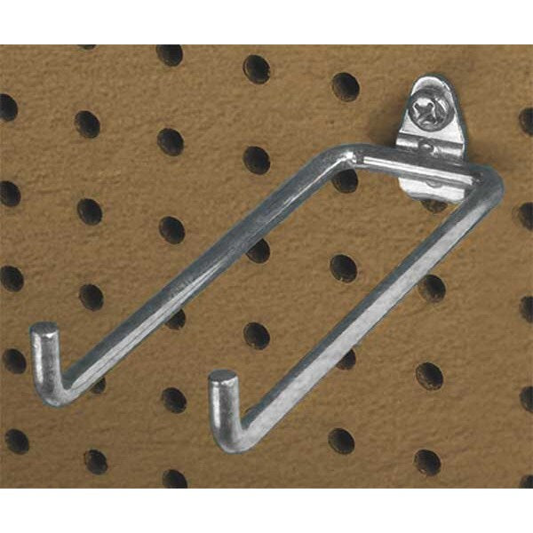 8-1/4 In. Double Rod 80 Degree Bend Steel Pegboard Hook for 1/8 In. and 1/4 In. Pegboard 5 Pack