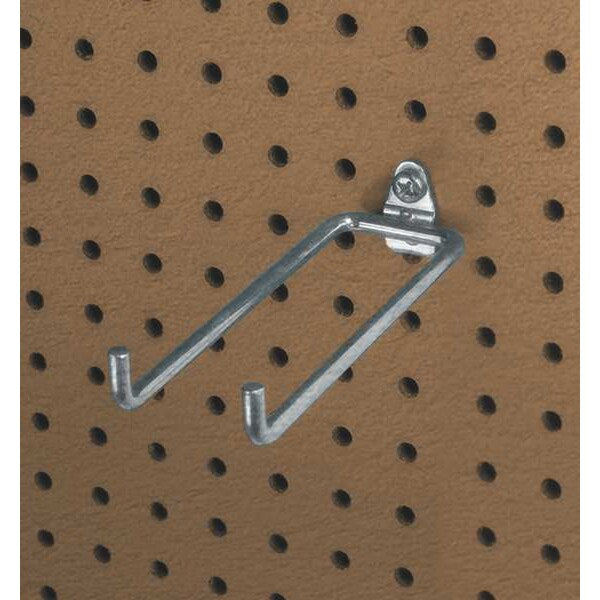 8-1/4 In. Double Rod 80 Degree Bend Steel Pegboard Hook for 1/8 In. and 1/4 In. Pegboard 5 Pack