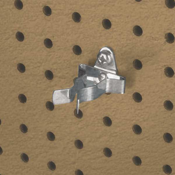3/4 In. to 1-1/4 In. Hold Range Steel Ext Spring Clips for 1/8 In. and 1/4 In. Pegboard 10 Pack