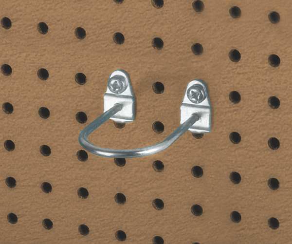 1-3/4 In. I.D. Steel Double Mount U-Shape Pegboard Hook for 1/8 In. and 1/4 In. Pegboard 5 Pack