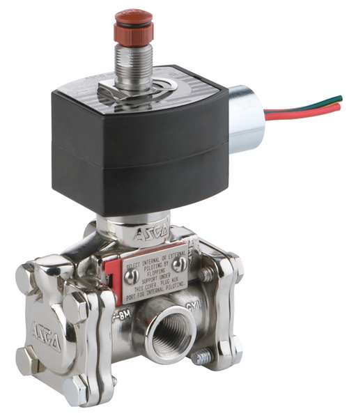 24V DC Brass Solenoid Valve, Normally Closed, 1/4 in Pipe Size
