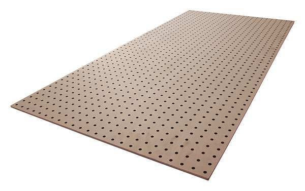Round Hole Pegboard, 24 in H x 48 in W x 1/4 in D, 2 Panels