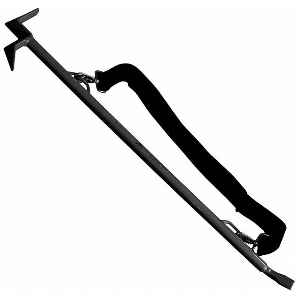 NY Hook, 5 ft. Black Powder Coat, w/ Chisel End & Strap