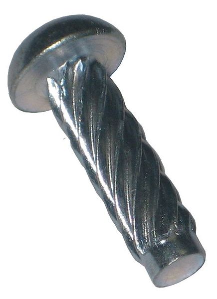 U-Drive Screw, #2 Thread Size, Zinc Plated Steel, 8/125 Head Ht, 1/8 in Lg, 100 PK
